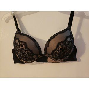 VICTORIA'S SECRET Plunge / Soutien-gorge Plongeant BRA  - sz 34A - black lace ov